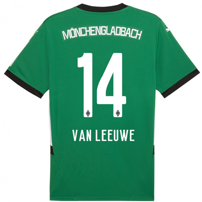 Danxen Kid Kyra Van Leeuwe #14 Green White Away Jersey 2024/25 T-Shirt