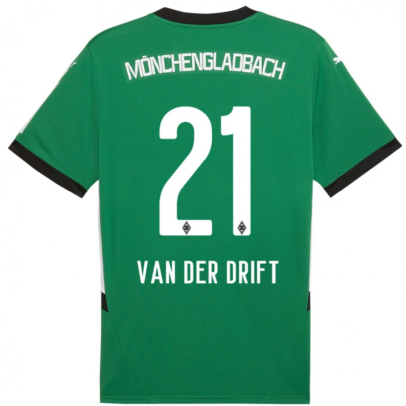 Danxen Kid Suus Van Der Drift #21 Green White Away Jersey 2024/25 T-Shirt