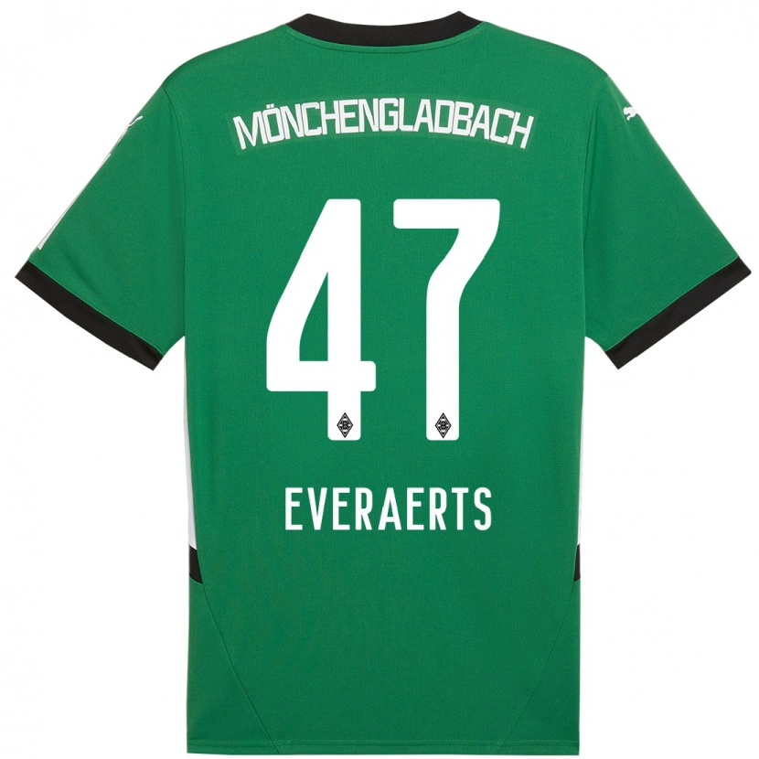 Danxen Kid Kim Everaerts #47 Green White Away Jersey 2024/25 T-Shirt