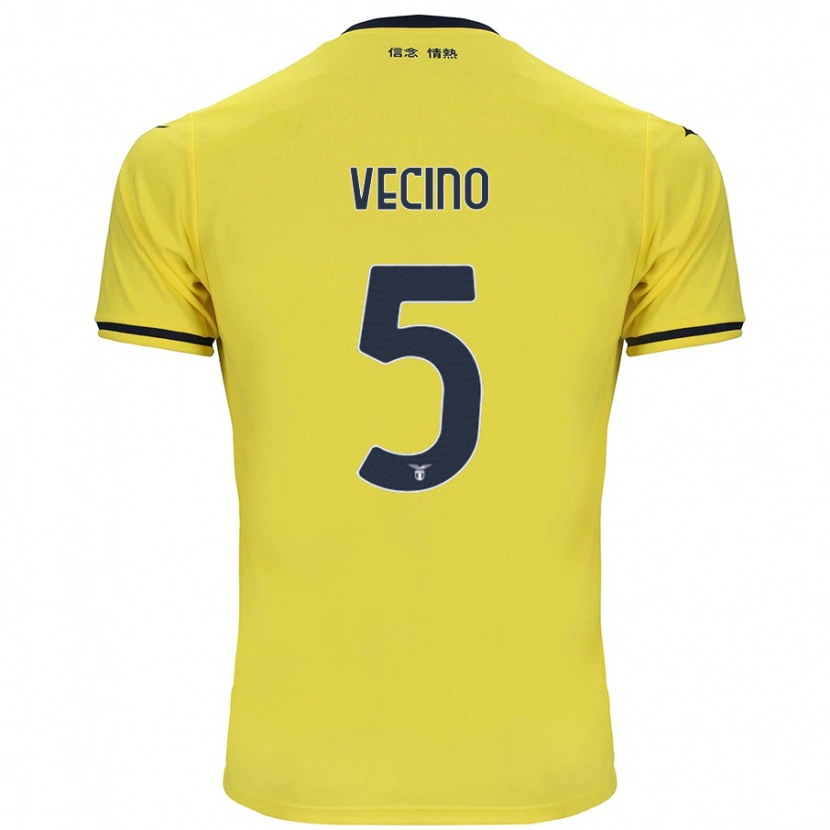 Danxen Kid Matías Vecino #5 Yellow Away Jersey 2024/25 T-Shirt