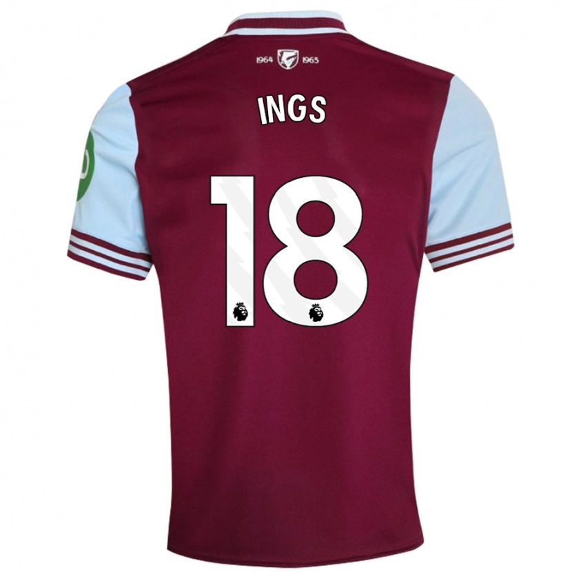 Danxen Men Danny Ings #18 Dark Red Home Jersey 2024/25 T-Shirt