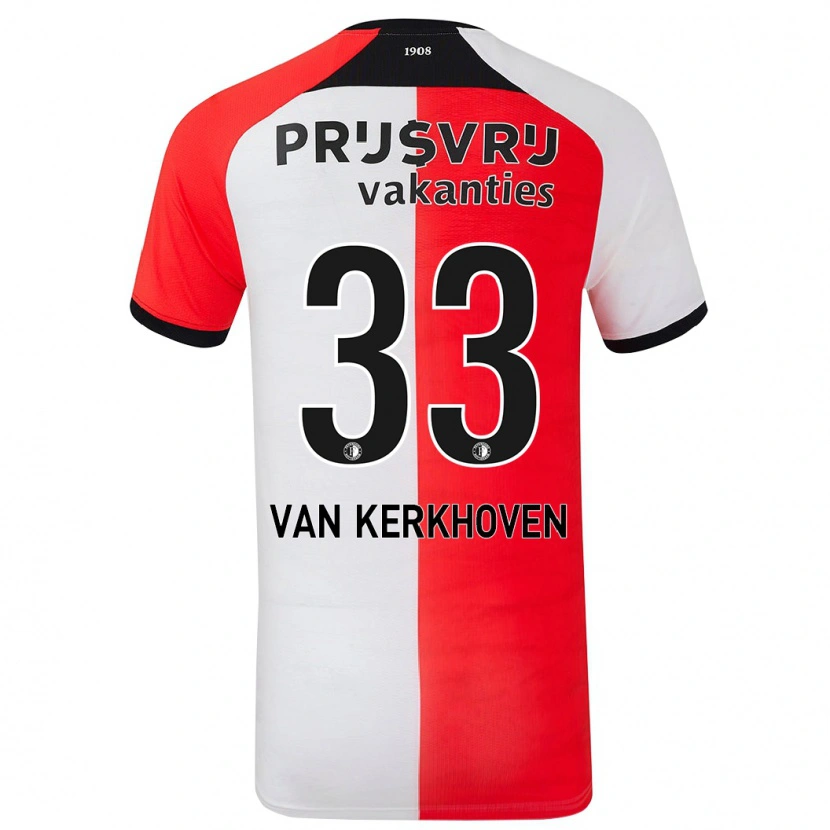 Danxen Men Ella Van Kerkhoven #33 Red White Home Jersey 2024/25 T-Shirt