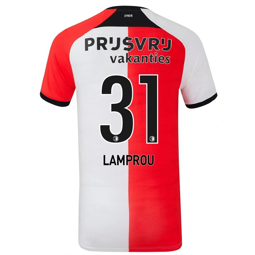 Danxen Men Kostas Lamprou #31 Red White Home Jersey 2024/25 T-Shirt