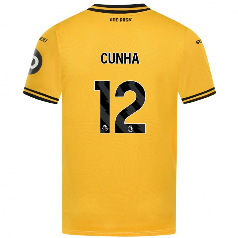 Danxen Men Matheus Cunha #12 Yellow Home Jersey 2024/25 T-Shirt