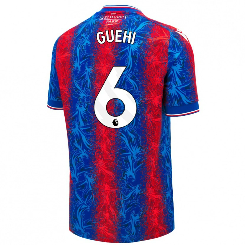 Danxen Men Marc Guéhi #6 Red Blue Stripes Home Jersey 2024/25 T-Shirt