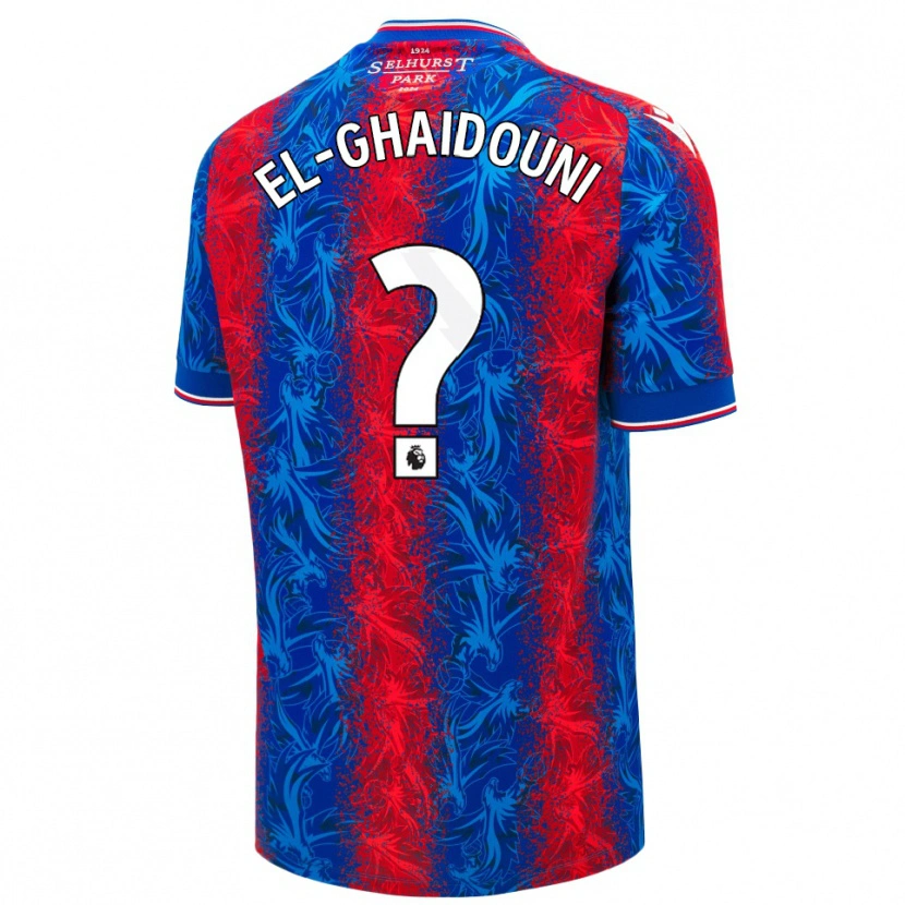 Danxen Men Nabil El-Ghaidouni Taitt #0 Red Blue Stripes Home Jersey 2024/25 T-Shirt