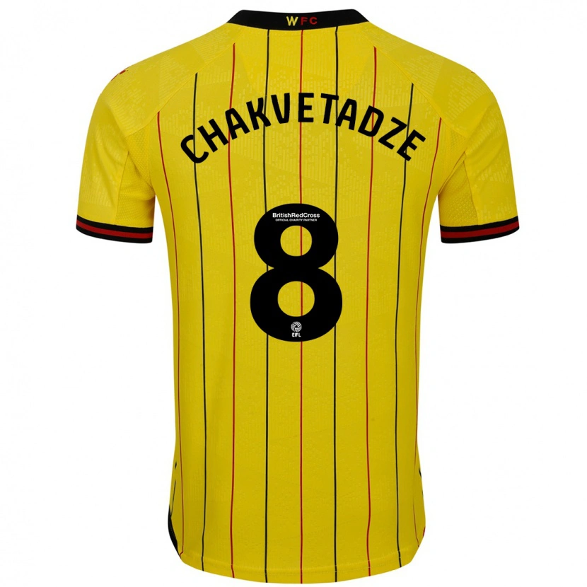 Danxen Men Giorgi Chakvetadze #8 Yellow Black Home Jersey 2024/25 T-Shirt