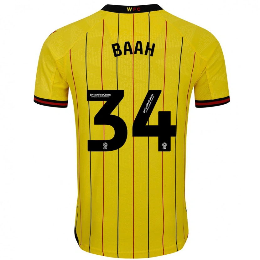 Danxen Men Kwadwo Baah #34 Yellow Black Home Jersey 2024/25 T-Shirt