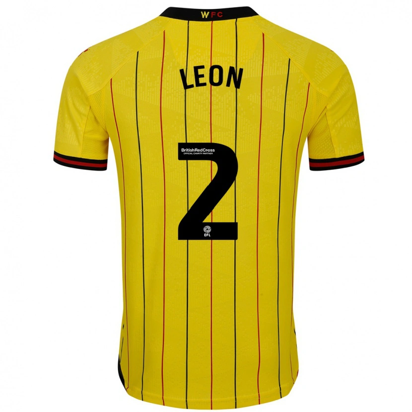 Danxen Men Lucía León #2 Yellow Black Home Jersey 2024/25 T-Shirt