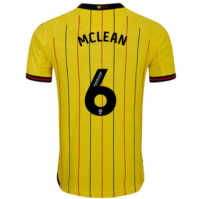 Danxen Men Sophie Mclean #6 Yellow Black Home Jersey 2024/25 T-Shirt