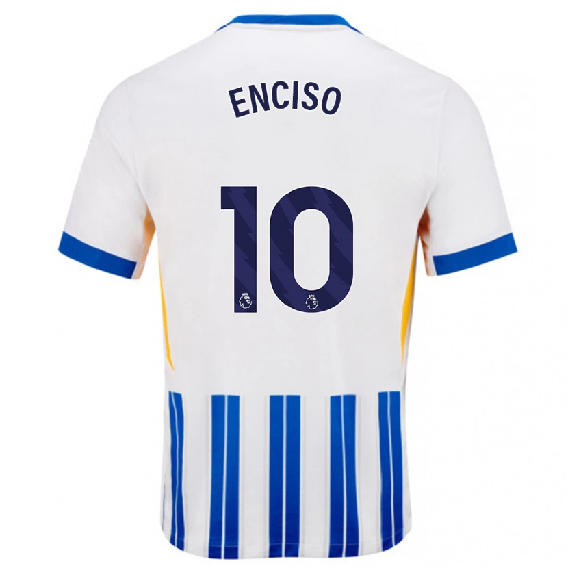 Danxen Men Julio Enciso #10 White Blue Pinstripes Home Jersey 2024/25 T-Shirt