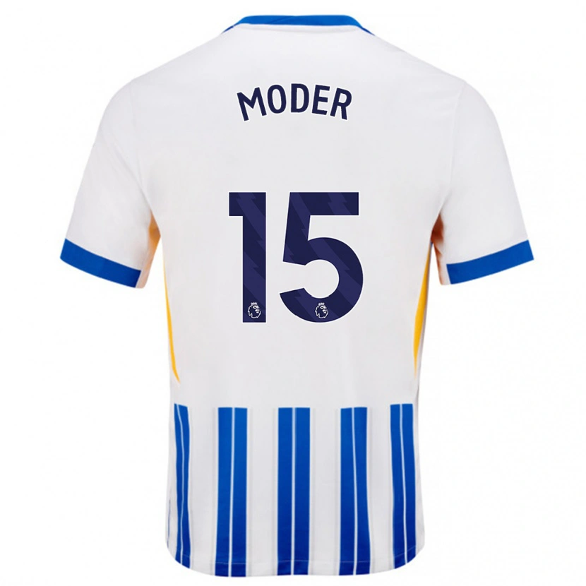 Danxen Men Jakub Moder #15 White Blue Pinstripes Home Jersey 2024/25 T-Shirt