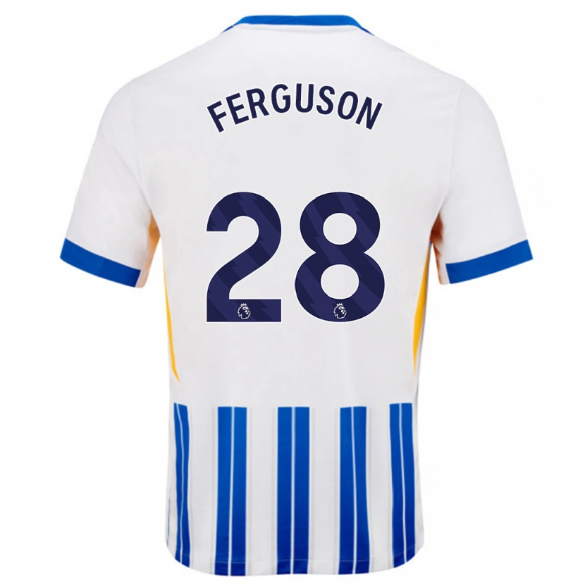 Danxen Men Evan Ferguson #28 White Blue Pinstripes Home Jersey 2024/25 T-Shirt