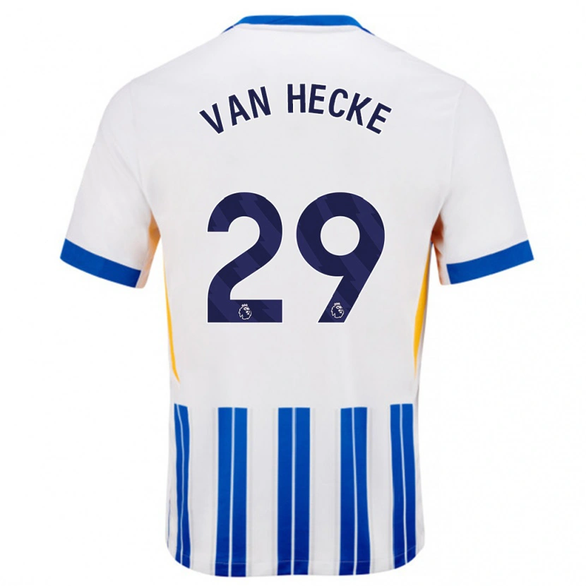 Danxen Men Jan Paul Van Hecke #29 White Blue Pinstripes Home Jersey 2024/25 T-Shirt