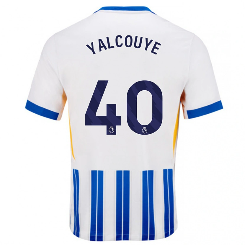 Danxen Men Malick Junior Yalcouyé #40 White Blue Pinstripes Home Jersey 2024/25 T-Shirt