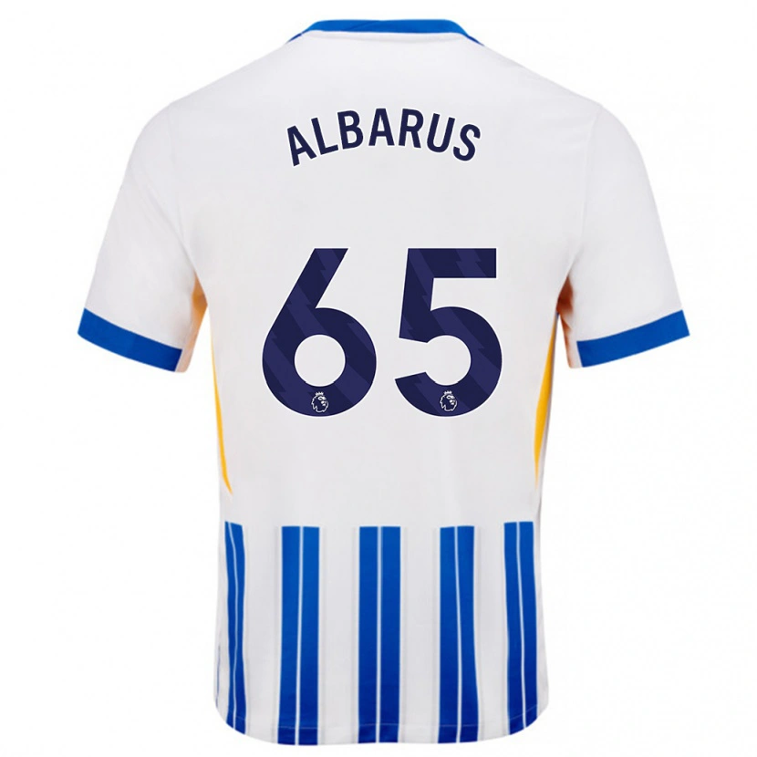 Danxen Men Zane Albarus #65 White Blue Pinstripes Home Jersey 2024/25 T-Shirt