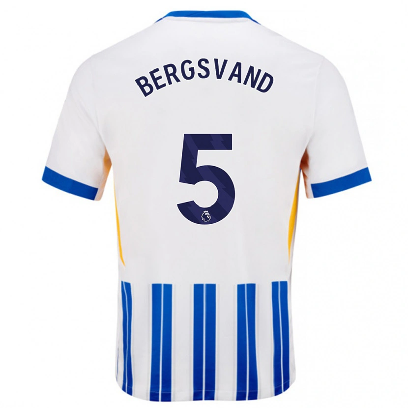 Danxen Men Guro Bergsvand #5 White Blue Pinstripes Home Jersey 2024/25 T-Shirt