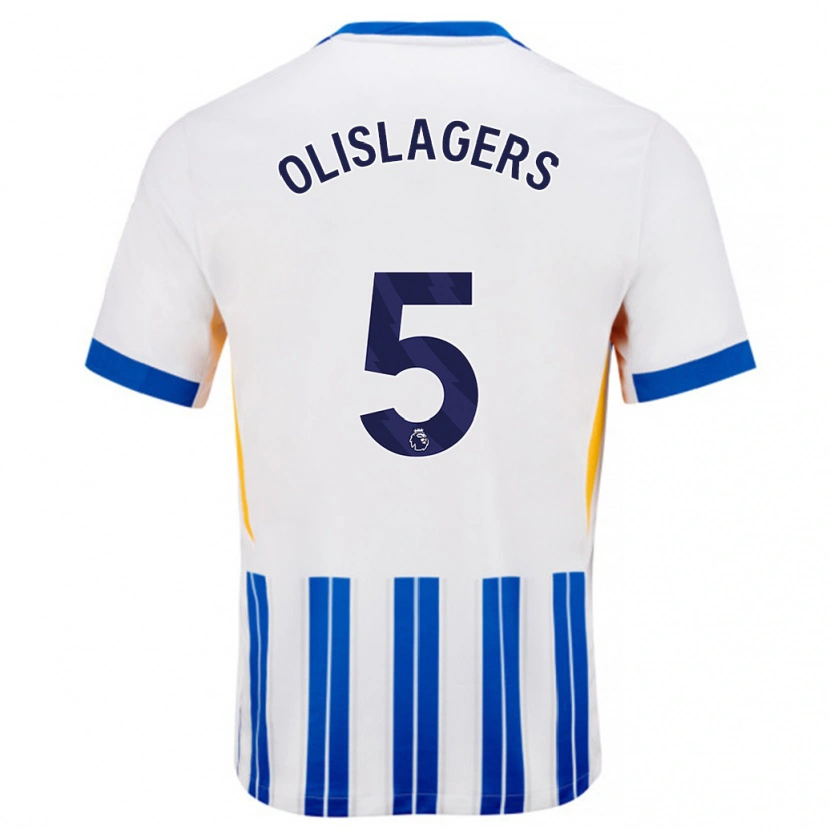 Danxen Men Marisa Olislagers #5 White Blue Pinstripes Home Jersey 2024/25 T-Shirt