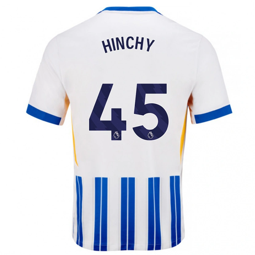 Danxen Men Jack Hinchy #45 White Blue Pinstripes Home Jersey 2024/25 T-Shirt