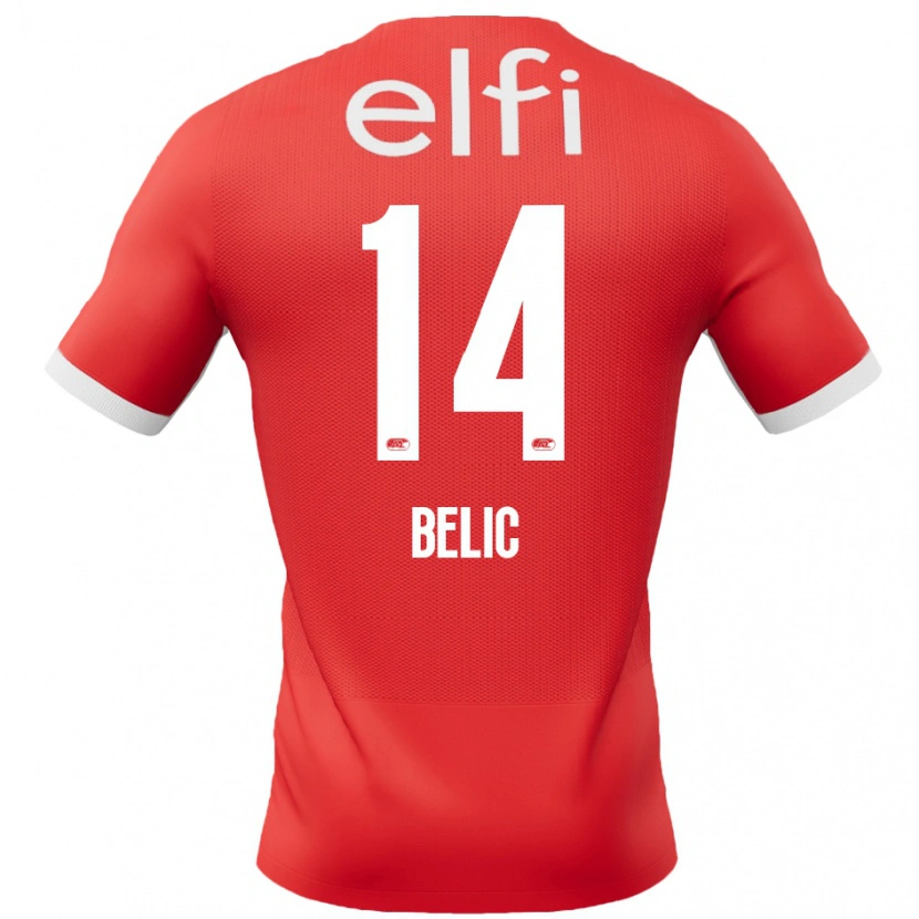 Danxen Men Kristijan Belic #14 Red White Home Jersey 2024/25 T-Shirt