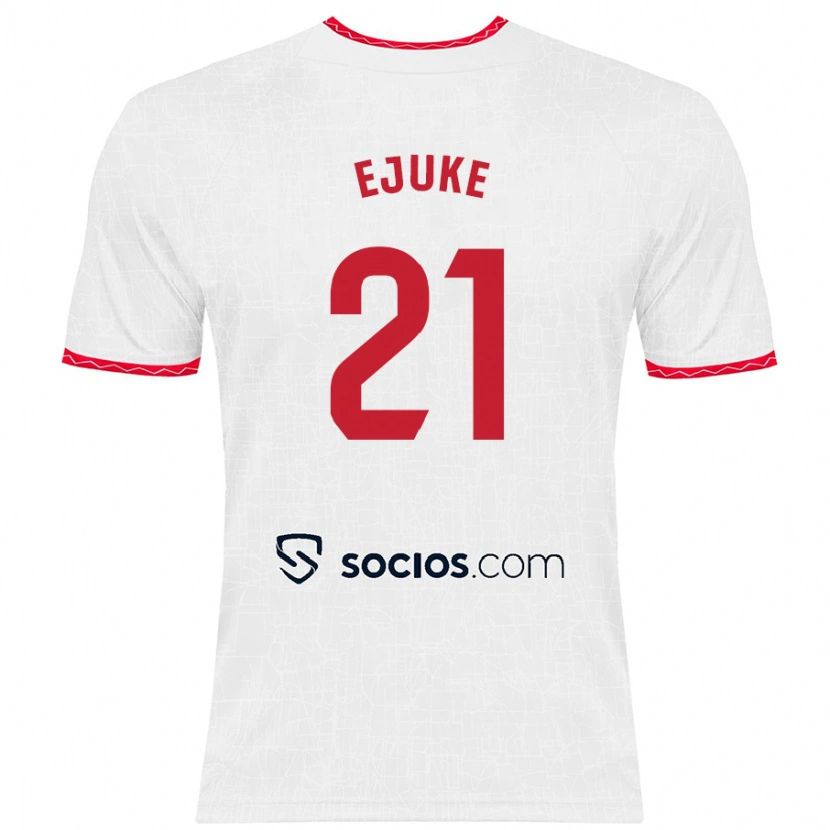 Danxen Men Chidera Ejuke #21 White Red Home Jersey 2024/25 T-Shirt