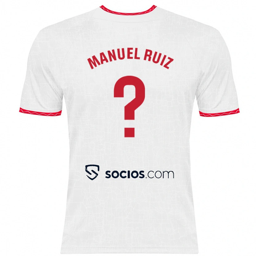 Danxen Men José Manuel Ruiz #0 White Red Home Jersey 2024/25 T-Shirt