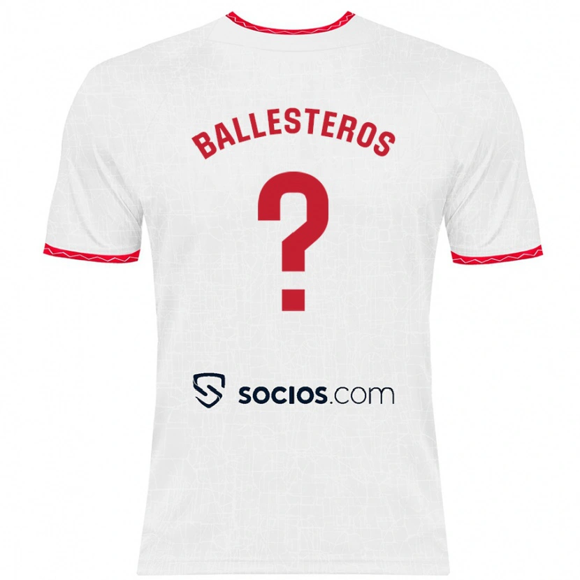 Danxen Men Gonzalo Ballesteros #0 White Red Home Jersey 2024/25 T-Shirt