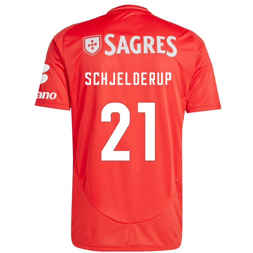 Danxen Men Andreas Schjelderup #21 Red White Home Jersey 2024/25 T-Shirt