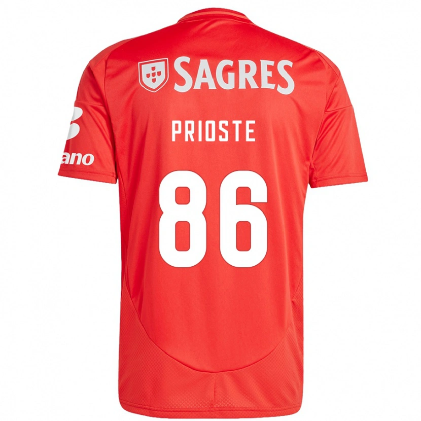 Danxen Men Diogo Prioste #86 Red White Home Jersey 2024/25 T-Shirt