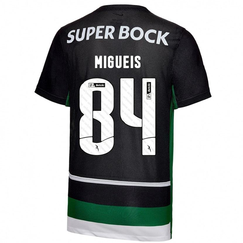 Danxen Men Pedro Miguéis #84 Black White Green Home Jersey 2024/25 T-Shirt