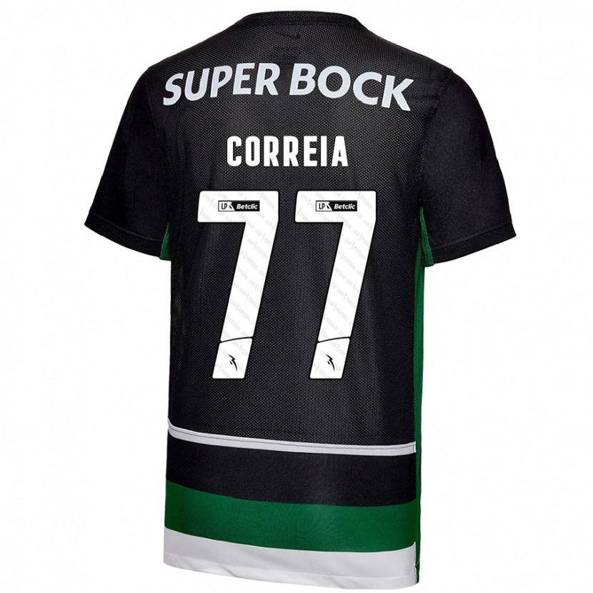 Danxen Men Alícia Correia #77 Black White Green Home Jersey 2024/25 T-Shirt