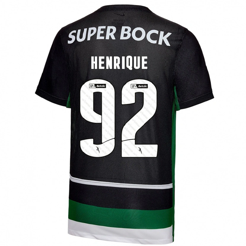 Danxen Men Eduardo Henrique #92 Black White Green Home Jersey 2024/25 T-Shirt