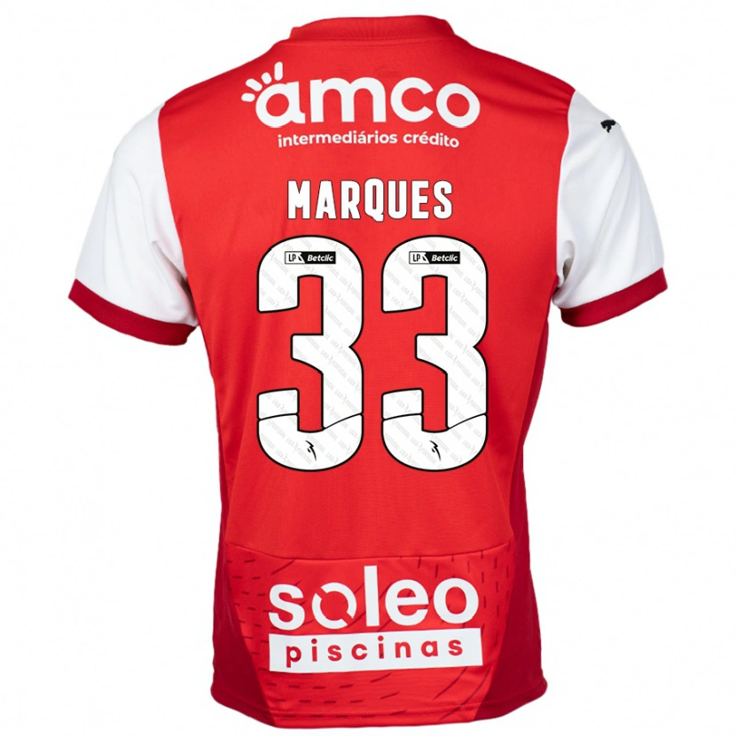 Danxen Men João Marques #33 Red White Home Jersey 2024/25 T-Shirt