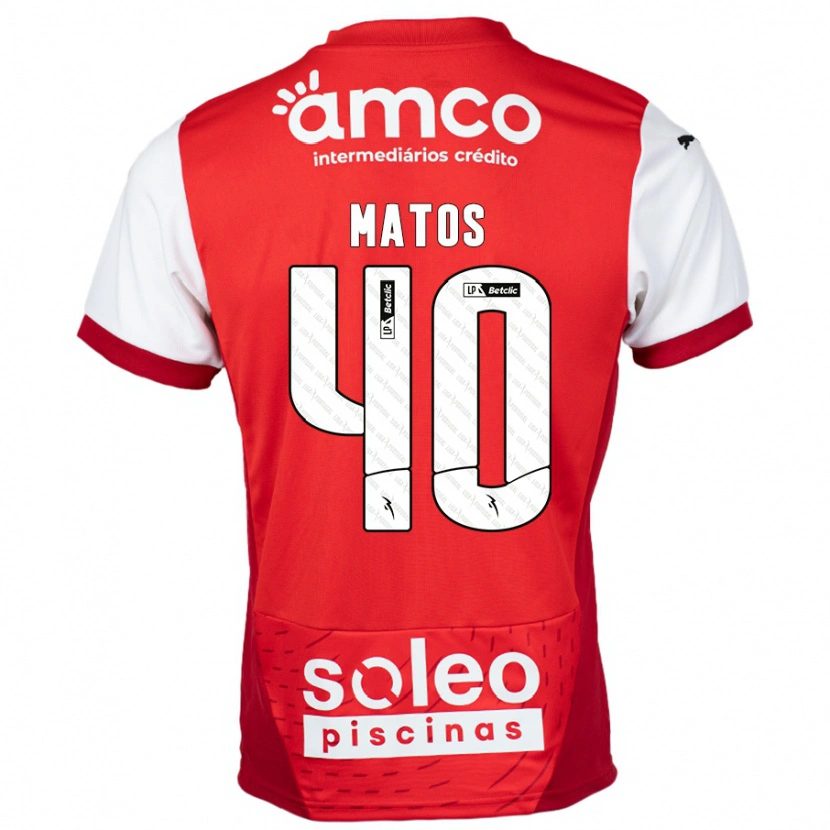 Danxen Men João Matos #40 Red White Home Jersey 2024/25 T-Shirt