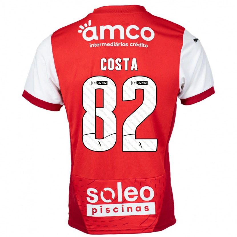 Danxen Men Gui Costa #82 Red White Home Jersey 2024/25 T-Shirt