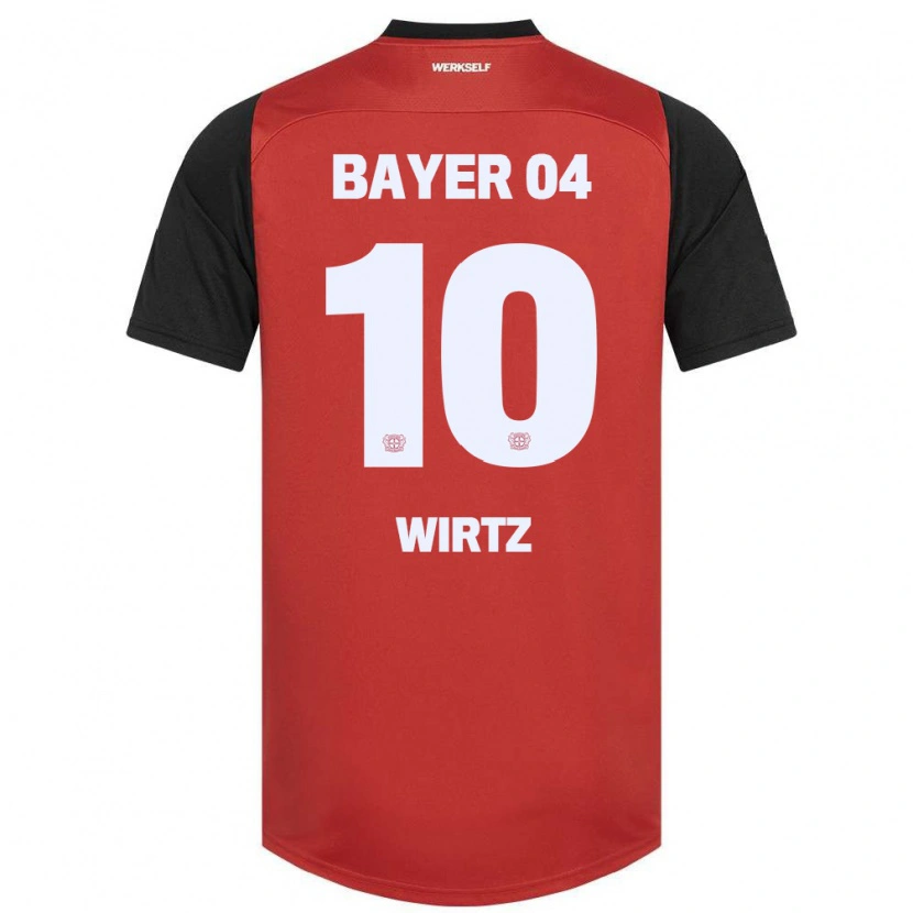 Danxen Men Florian Wirtz #10 Red Black Home Jersey 2024/25 T-Shirt