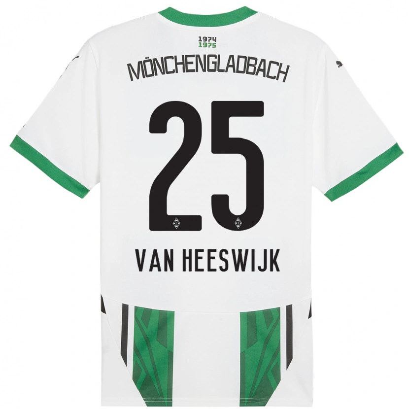 Danxen Men Amber Van Heeswijk #25 White Green Home Jersey 2024/25 T-Shirt