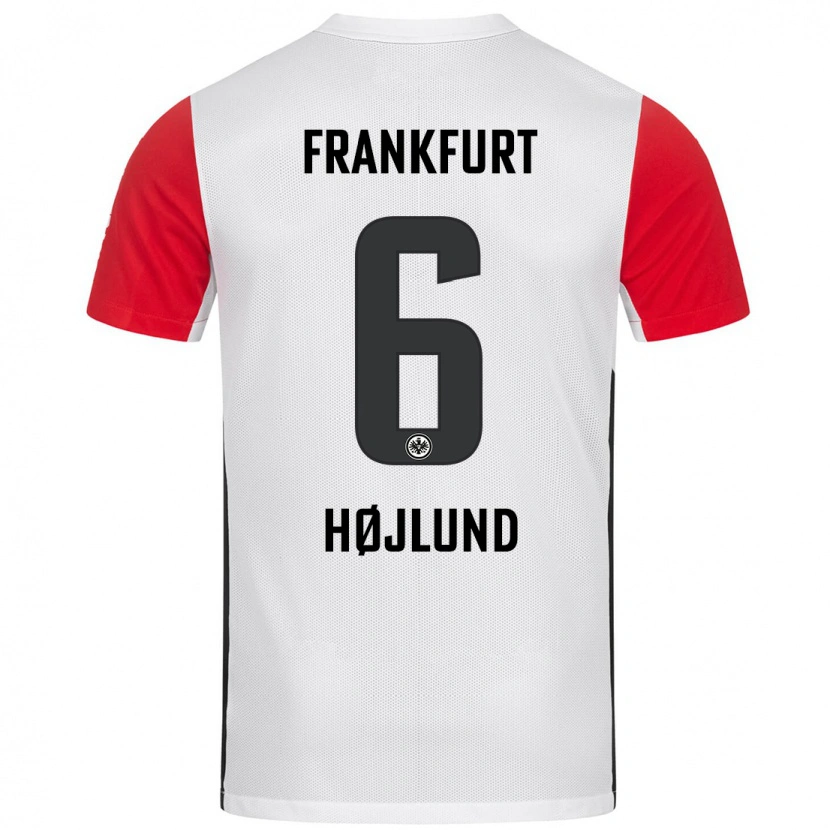 Danxen Men Oscar Højlund #6 White Red Home Jersey 2024/25 T-Shirt