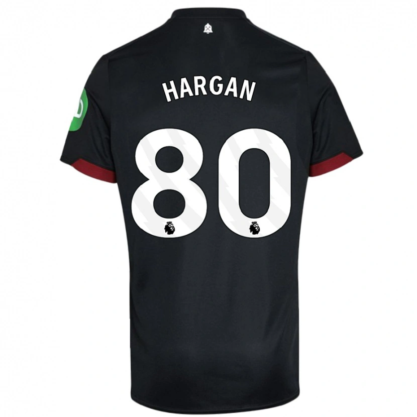 Danxen Men Riley Hargan #80 Black White Away Jersey 2024/25 T-Shirt