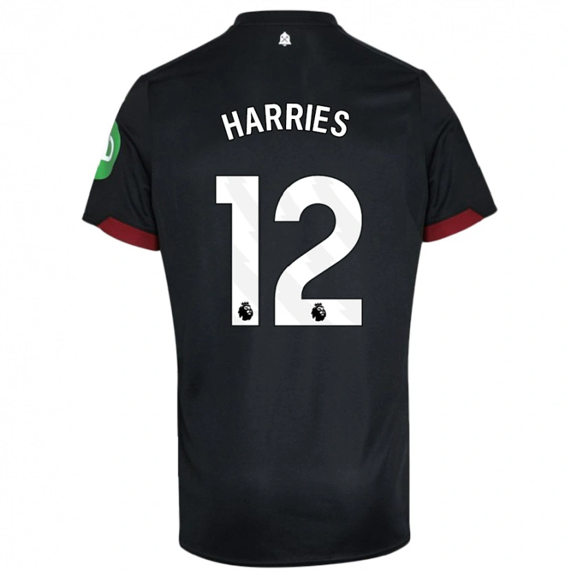 Danxen Men Emma Harries #12 Black White Away Jersey 2024/25 T-Shirt