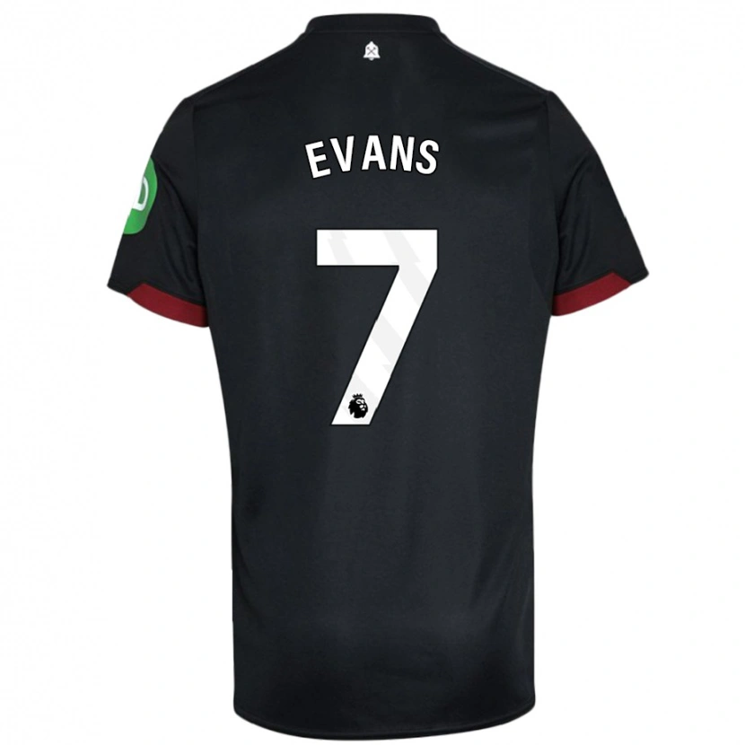 Danxen Men Lisa Evans #7 Black White Away Jersey 2024/25 T-Shirt