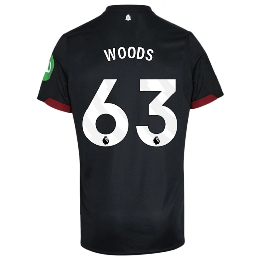 Danxen Men Archie Woods #63 Black White Away Jersey 2024/25 T-Shirt