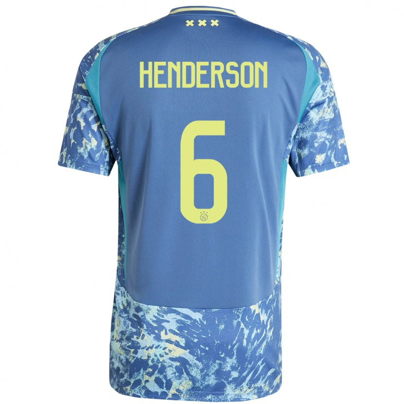 Danxen Men Jordan Henderson #6 Grey Blue Yellow Away Jersey 2024/25 T-Shirt