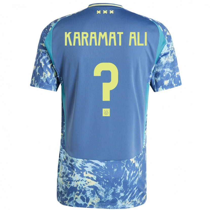 Danxen Men Yaïr Karamat Ali #0 Grey Blue Yellow Away Jersey 2024/25 T-Shirt