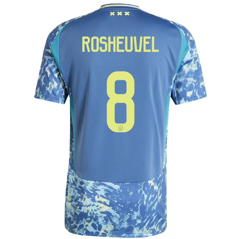 Danxen Men Darren Rosheuvel #8 Grey Blue Yellow Away Jersey 2024/25 T-Shirt