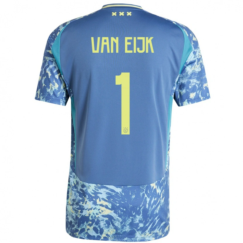 Danxen Men Regina Van Eijk #1 Grey Blue Yellow Away Jersey 2024/25 T-Shirt