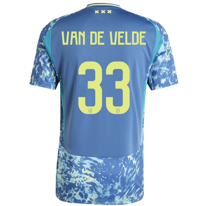 Danxen Men Jonna Van De Velde #33 Grey Blue Yellow Away Jersey 2024/25 T-Shirt