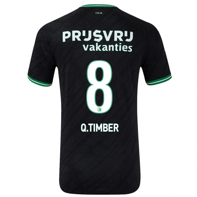 Danxen Men Quinten Timber #8 Black Green Away Jersey 2024/25 T-Shirt