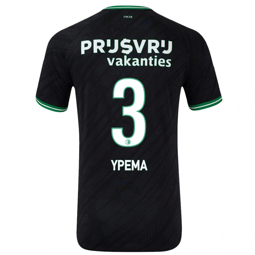 Danxen Men Danique Ypema #3 Black Green Away Jersey 2024/25 T-Shirt