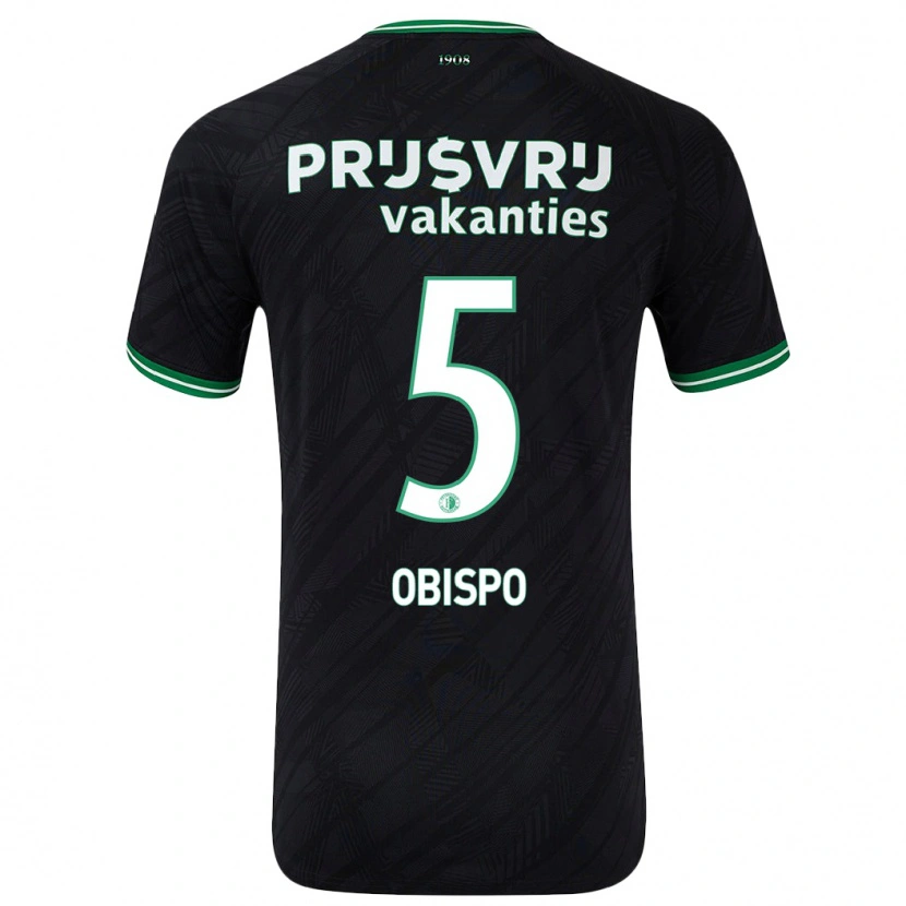 Danxen Men Celainy Obispo #5 Black Green Away Jersey 2024/25 T-Shirt